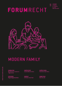 Das Coverbild zeigt dieses Mal drei Menschen rund um einen gedeckten Tisch, auf den gerade ein Braten gestellt wird. Titel der Ausgabe ist "Modern Family".